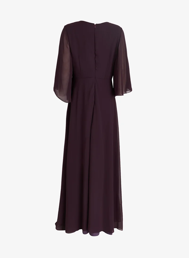 خزانة Plus Size A-line Dress With Flouncy Sleeves